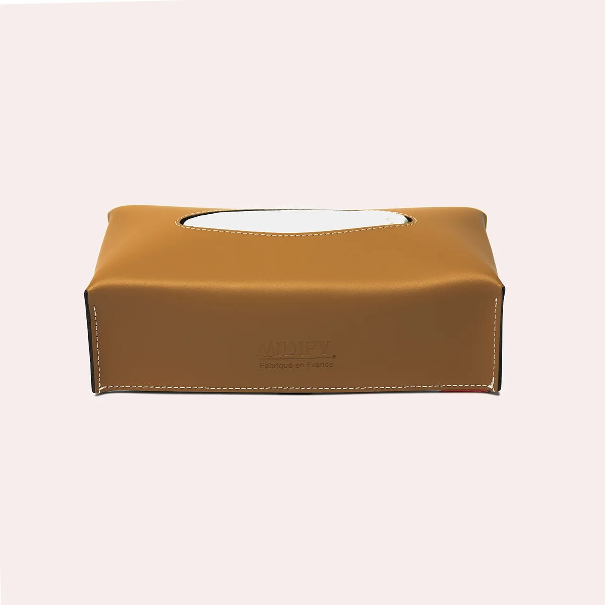 Boite à mouchoir rectangulaire en cuir - MIDIPY - La Maison MilanaiseCamel
