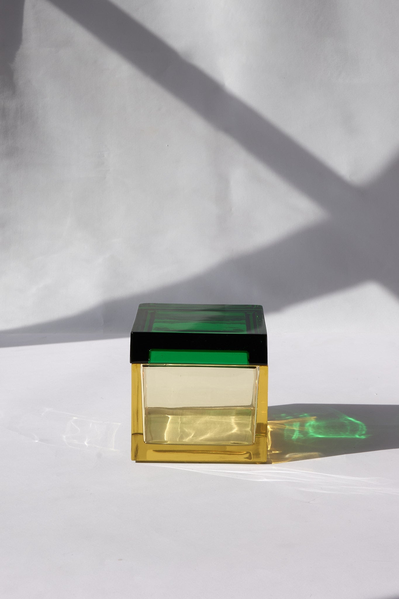 Boîte écrin en cristal soufflé à la main Palmi - STUDIO BOJOLA - La Maison MilanaisePALMI - 13Jaune et Vert