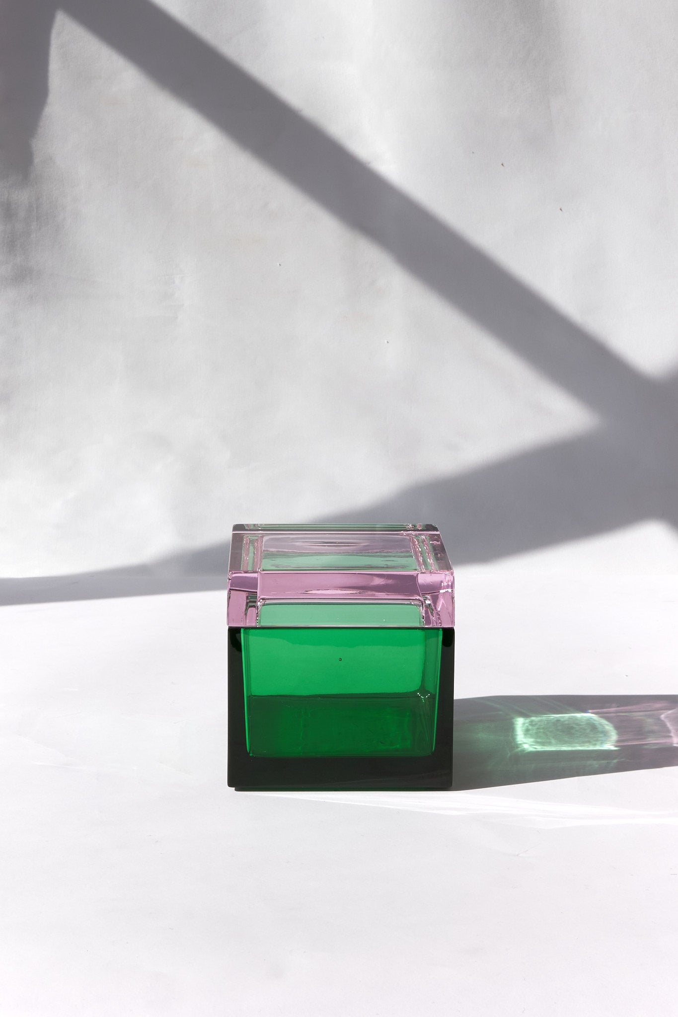 Boîte écrin en cristal soufflé à la main Palmi - STUDIO BOJOLA - La Maison MilanaisePALMI - 8Vert et Rose