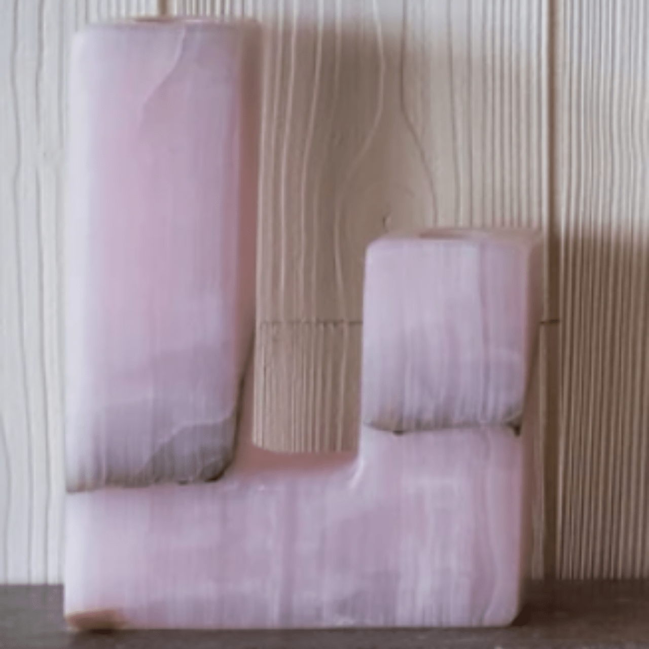Bougeoir U asymétrique en onyx ou marbre - MANIFESTE - La Maison MilanaiseBOUGEOIRASY - 4Onyx rose