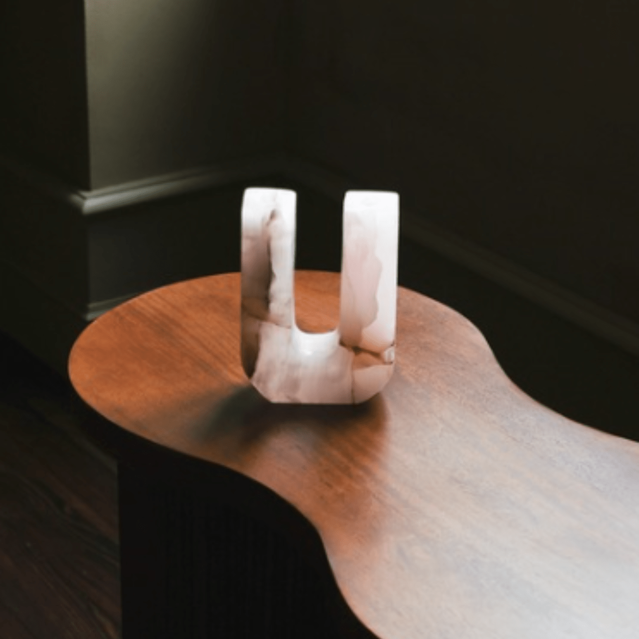 Bougeoir U en onyx ou marbre - MANIFESTE - La Maison MilanaiseOnyx Blanc