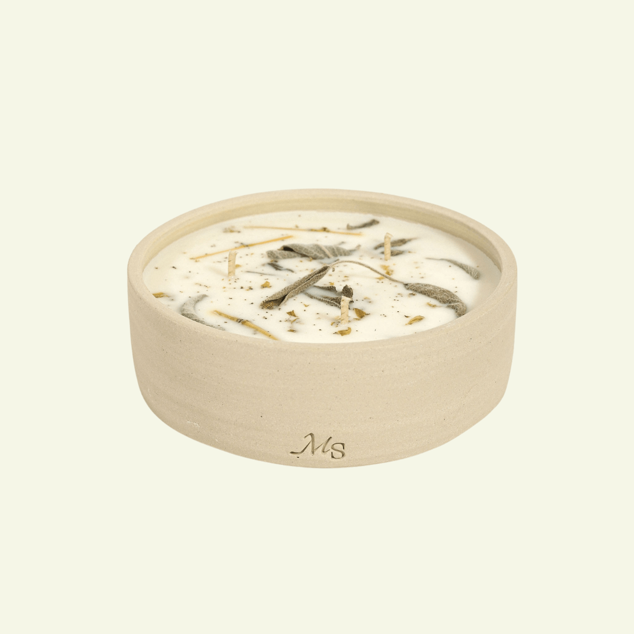 Bougie Fleurie en Grès – Jardin Intérieur - MAISON SEJOUR - La Maison MilanaiseJARDININTERIEUR - 1200g - 40H