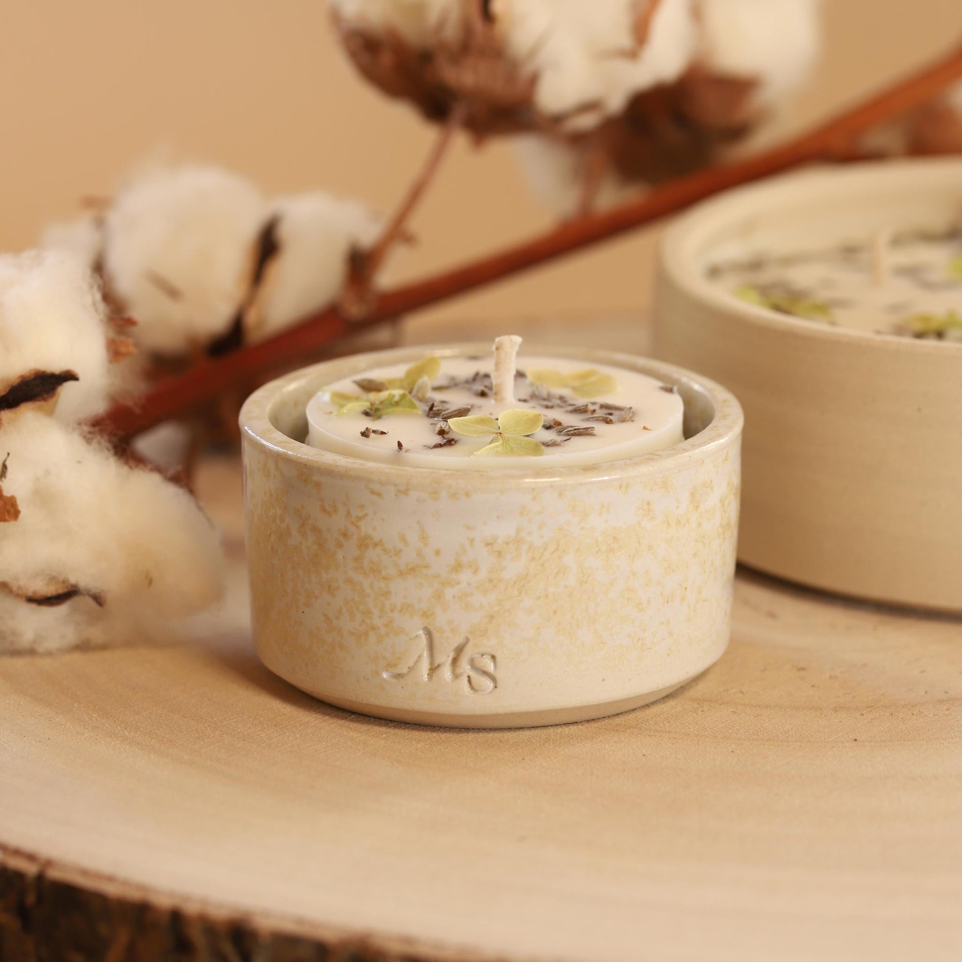 Bougie Votive Fleurie – Fleur de Coton - MAISON SEJOUR - La Maison MilanaiseVOTIVECOTON
