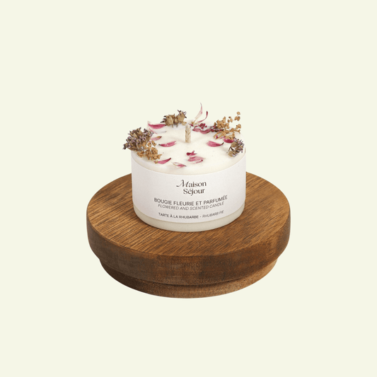 Bougie Votive Fleurie – Tarte à la Rhubarbe - MAISON SEJOUR - La Maison MilanaiseVOTIVERHUB