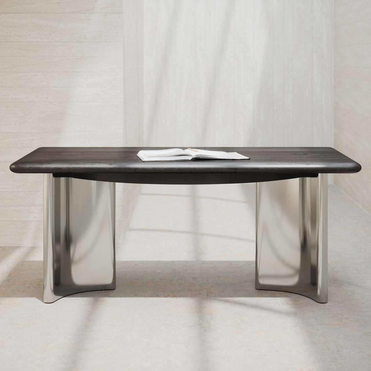 Bureau JEAN – Chêne noir & acier poli – ULTRA MOBILI - La Maison MilanaiseDJN180