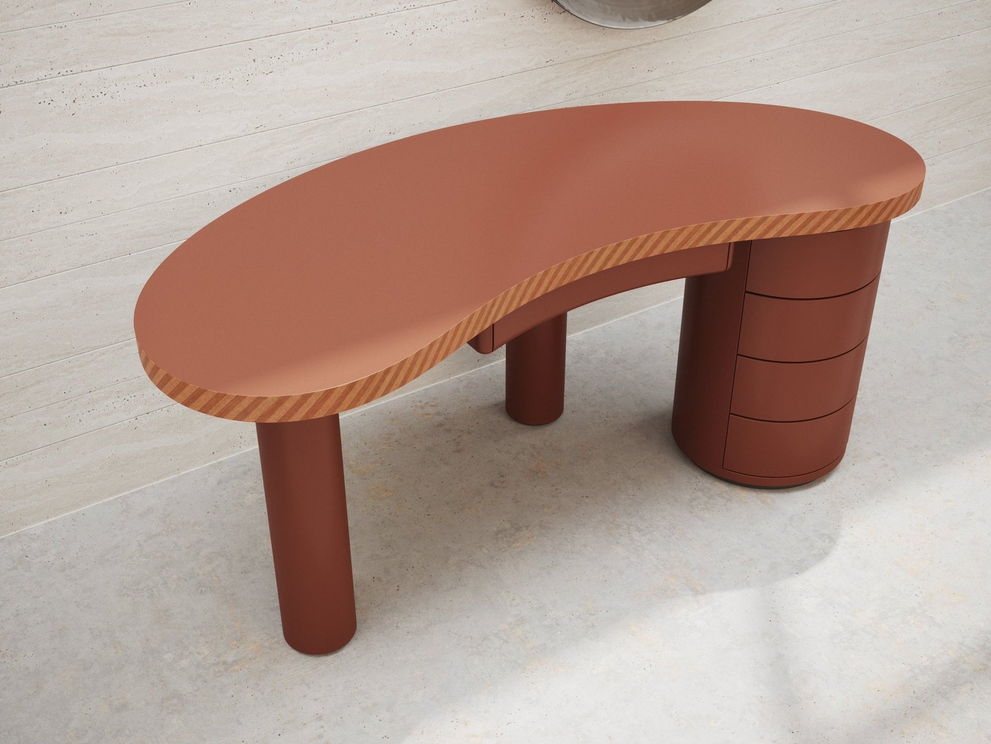 Bureau MEDEA – Plateau incurvé & finition laquée mate ou brillante – ULTRA MOBILI - La Maison Milanaise170DCL - 1Mate