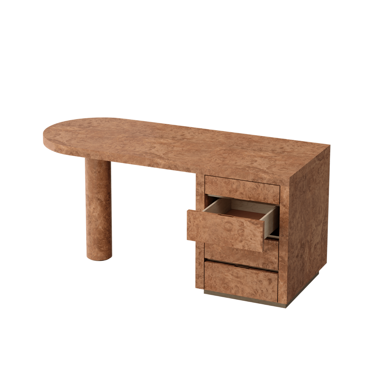 Bureau NORAH RC 160 – Châtaignier et détails en bronze – ULTRA MOBILI - La Maison MilanaiseDRCN160
