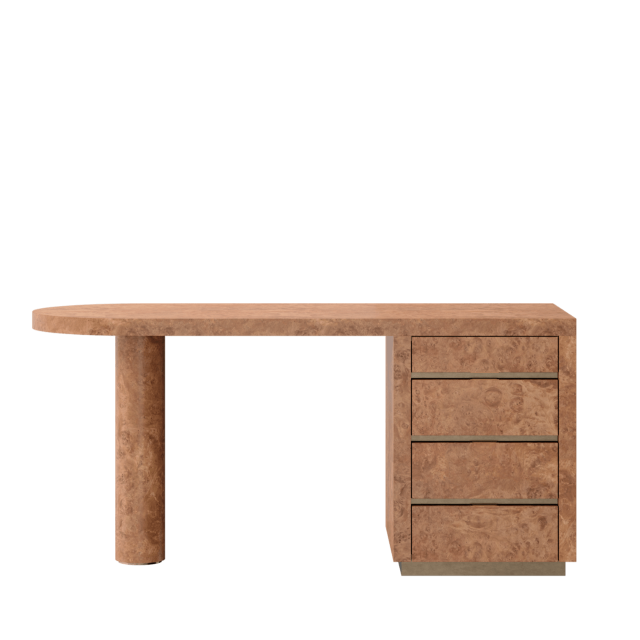 Bureau NORAH RC 160 – Châtaignier et détails en bronze – ULTRA MOBILI - La Maison MilanaiseDRCN160
