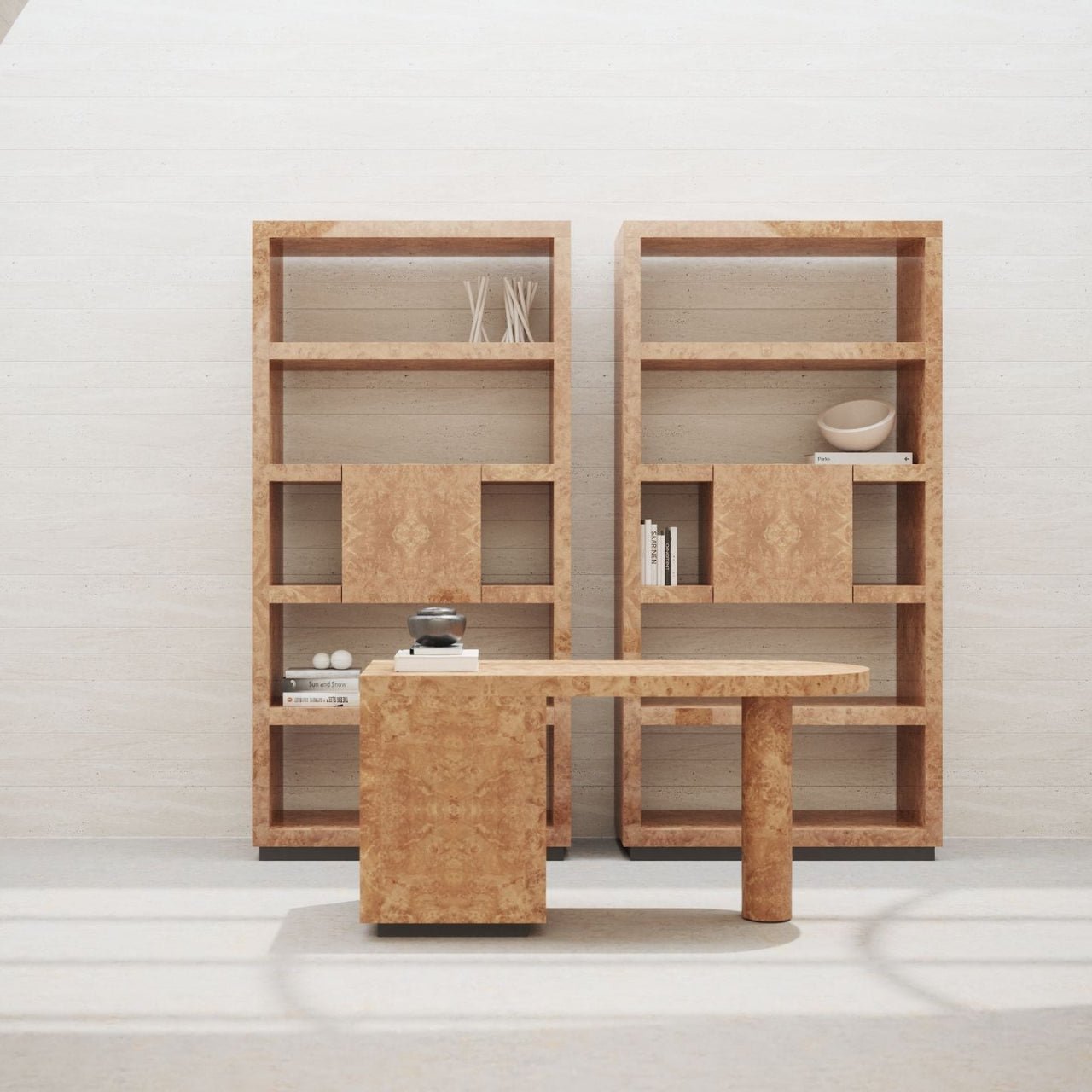 Bureau NORAH RC 160 – Châtaignier et détails en bronze – ULTRA MOBILI - La Maison MilanaiseDRCN160