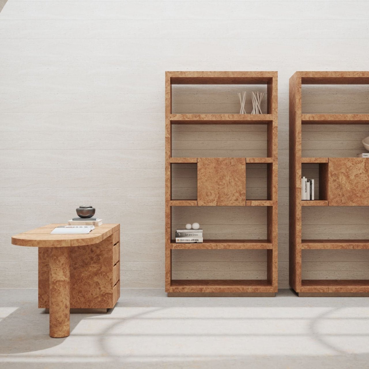 Bureau NORAH RC 160 – Châtaignier et détails en bronze – ULTRA MOBILI - La Maison MilanaiseDRCN160