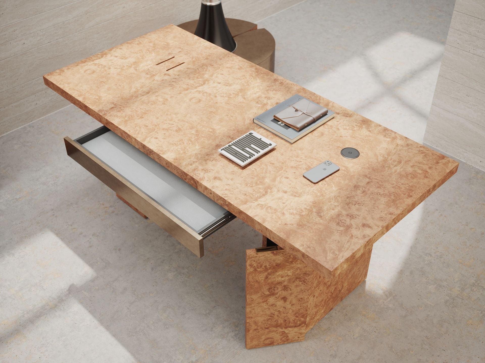 Bureau SARAH RC 160 – Châtaignier et bronze – ULTRA MOBILI - La Maison MilanaiseDRCS180