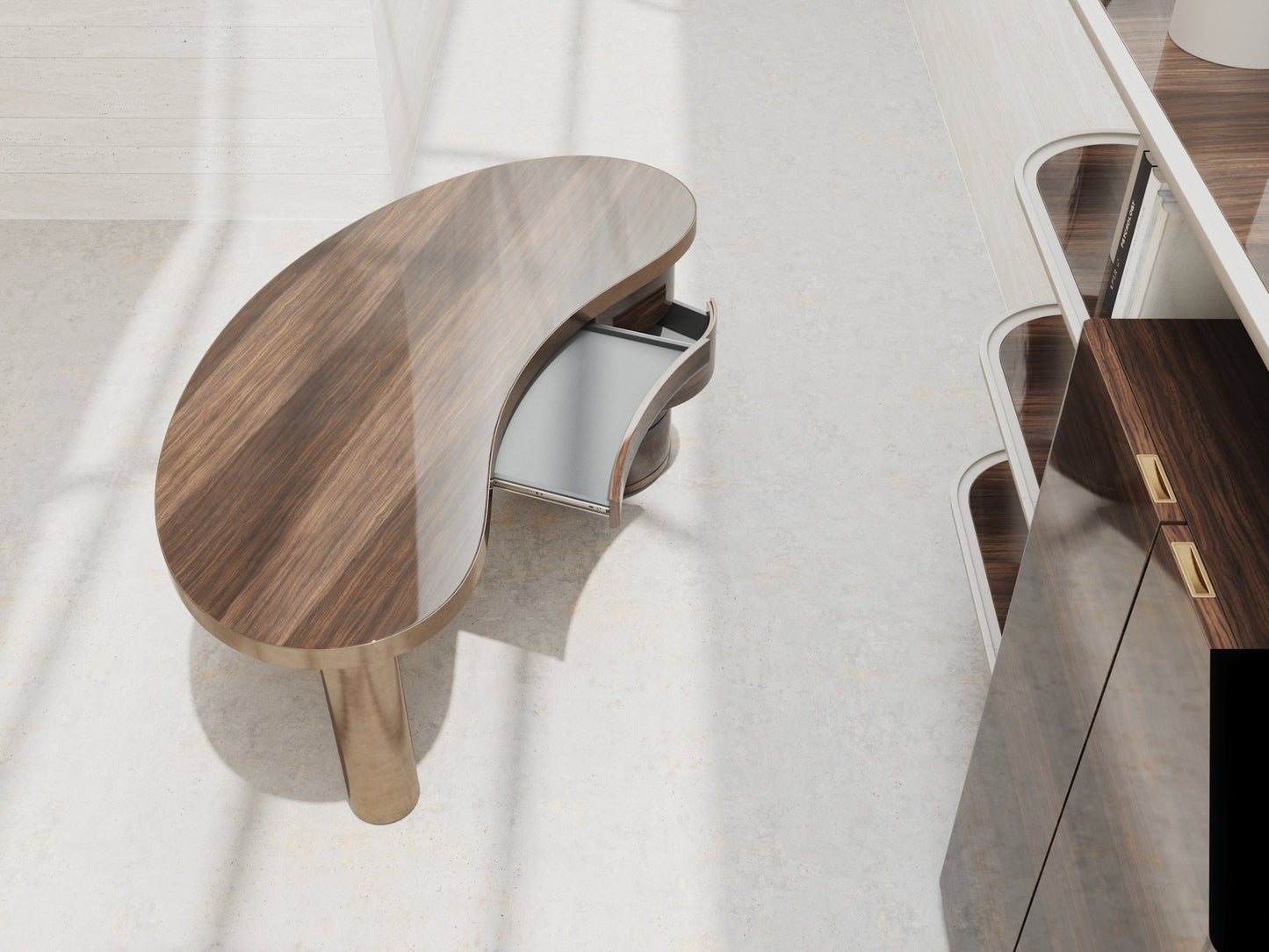 Bureau SENECA – Design organique et structure bimatière – finition mate ou brillante – ULTRA MOBILI - La Maison MilanaiseDCM170BRILLANTBrillante