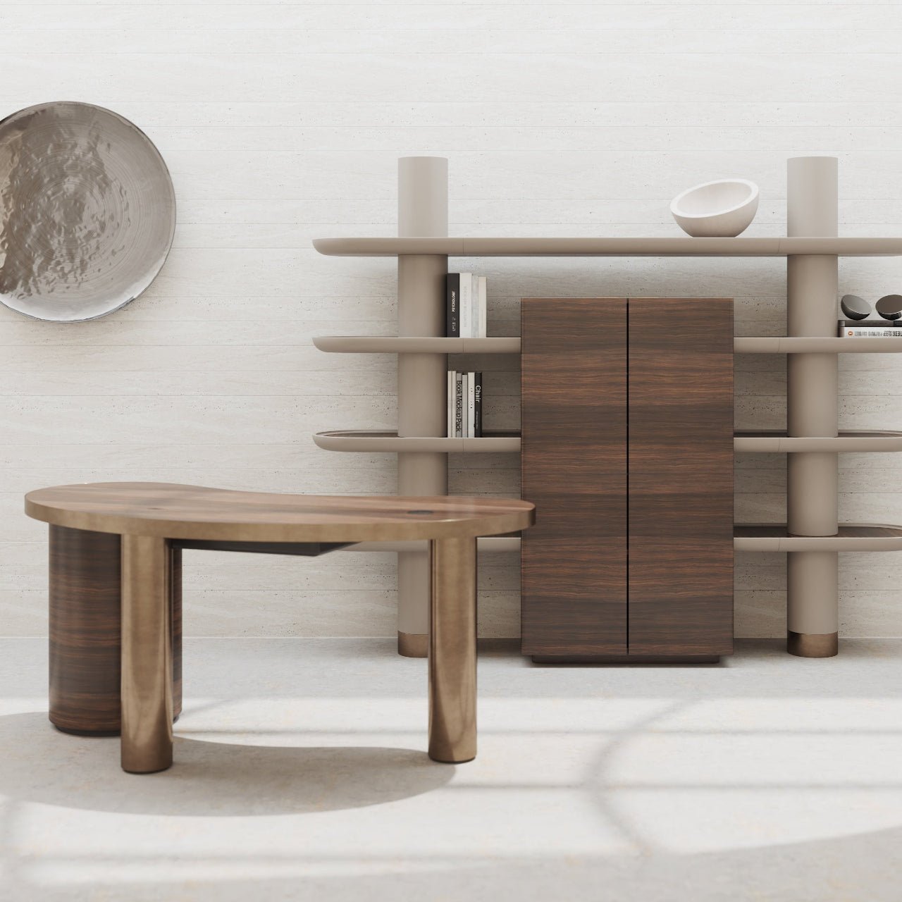 Bureau SENECA – Design organique et structure bimatière – finition mate ou brillante – ULTRA MOBILI - La Maison MilanaiseDCM170MATMate