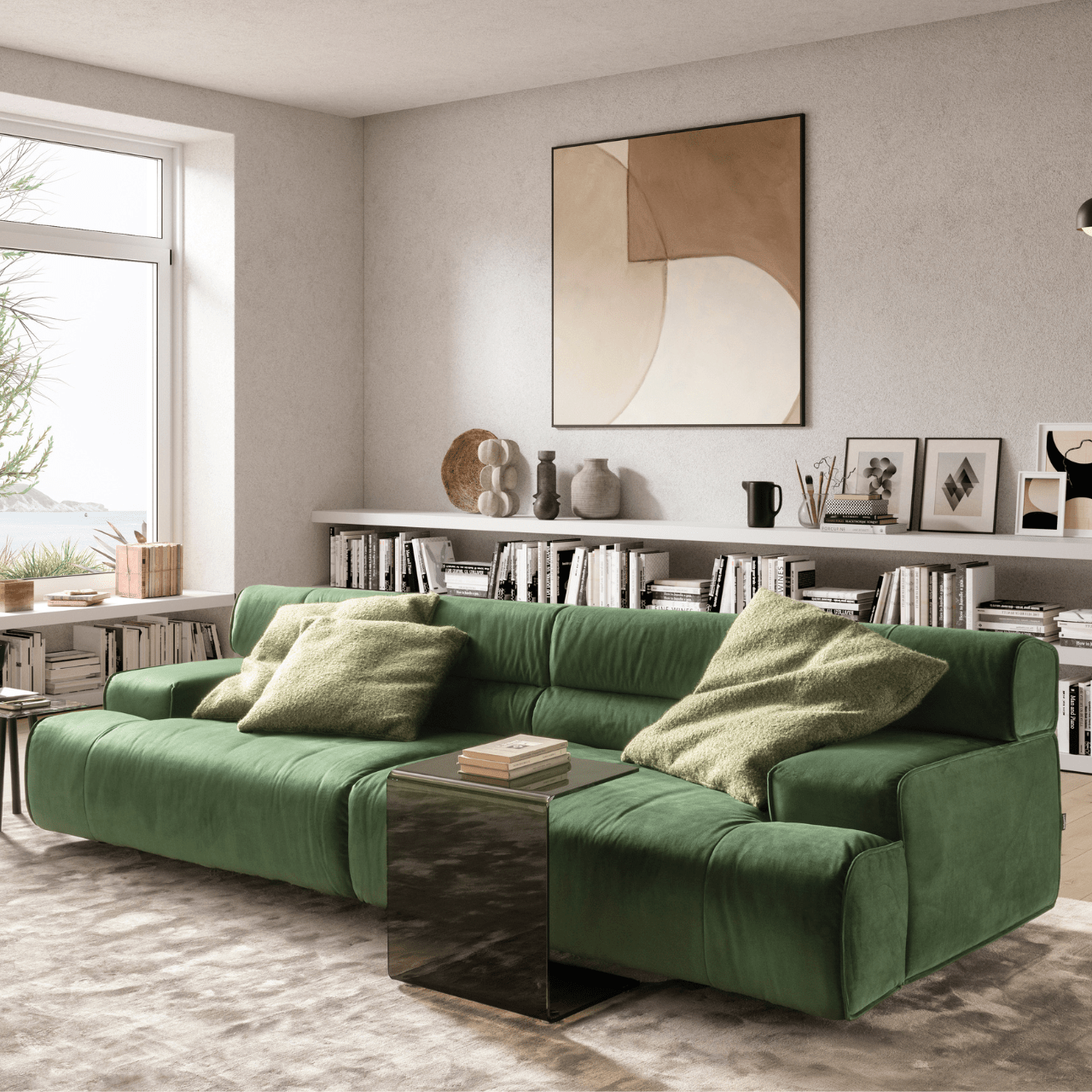 Canapé Colosseo - Design en Velours Vert – DESIGN WERK - La Maison MilanaiseCOLOSSEOII