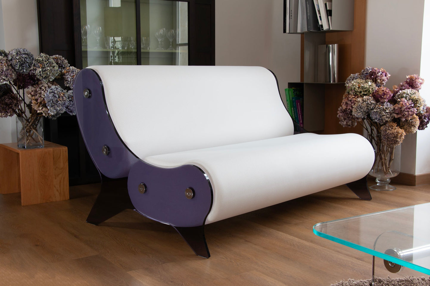 Canapé en altuglas fumé et mousse alvéolaire - KUUMO DESIGN - La Maison Milanaise154cmGris Bleu
