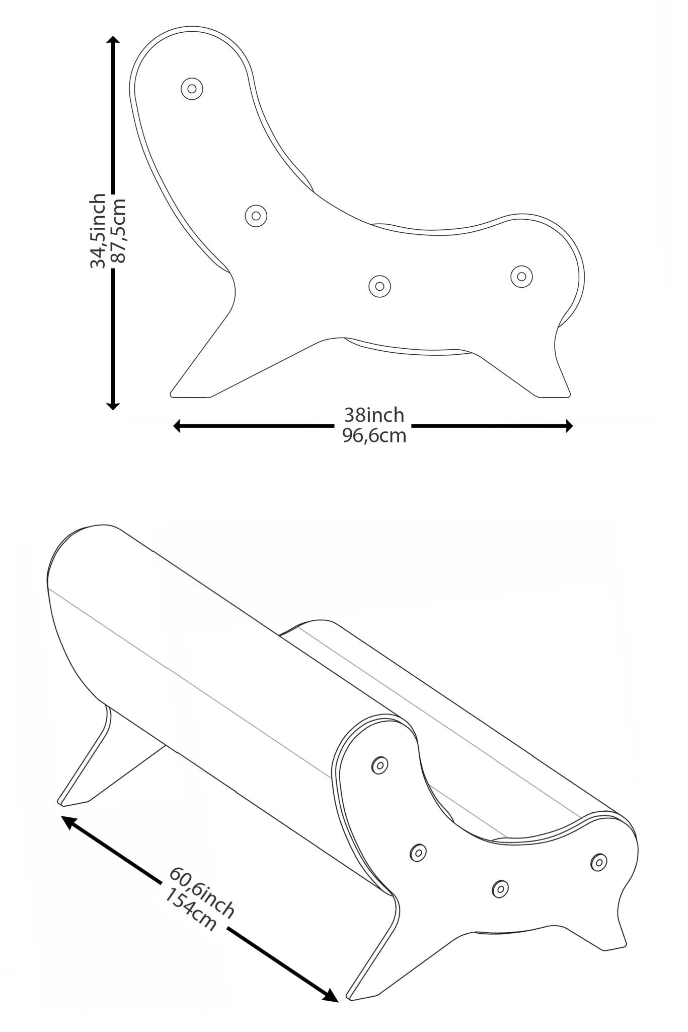Canapé en altuglas fumé et mousse alvéolaire - KUUMO DESIGN - La Maison Milanaise154cmGris Bleu