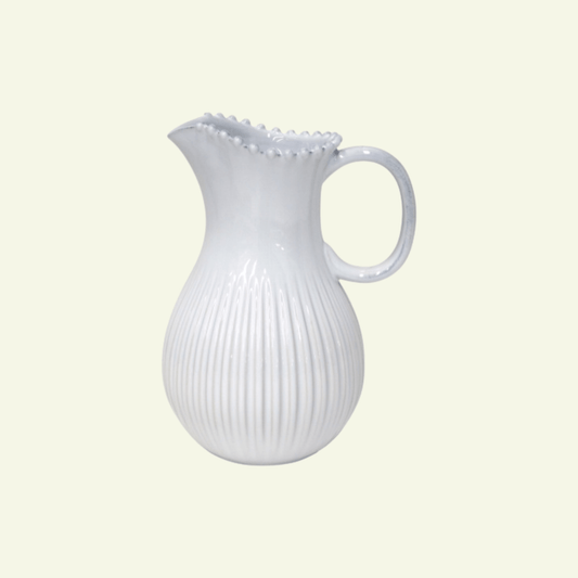 Carafe en grès fin blanc bord perlé Pearl - COSTA NOVA - La Maison MilanaisePEP271