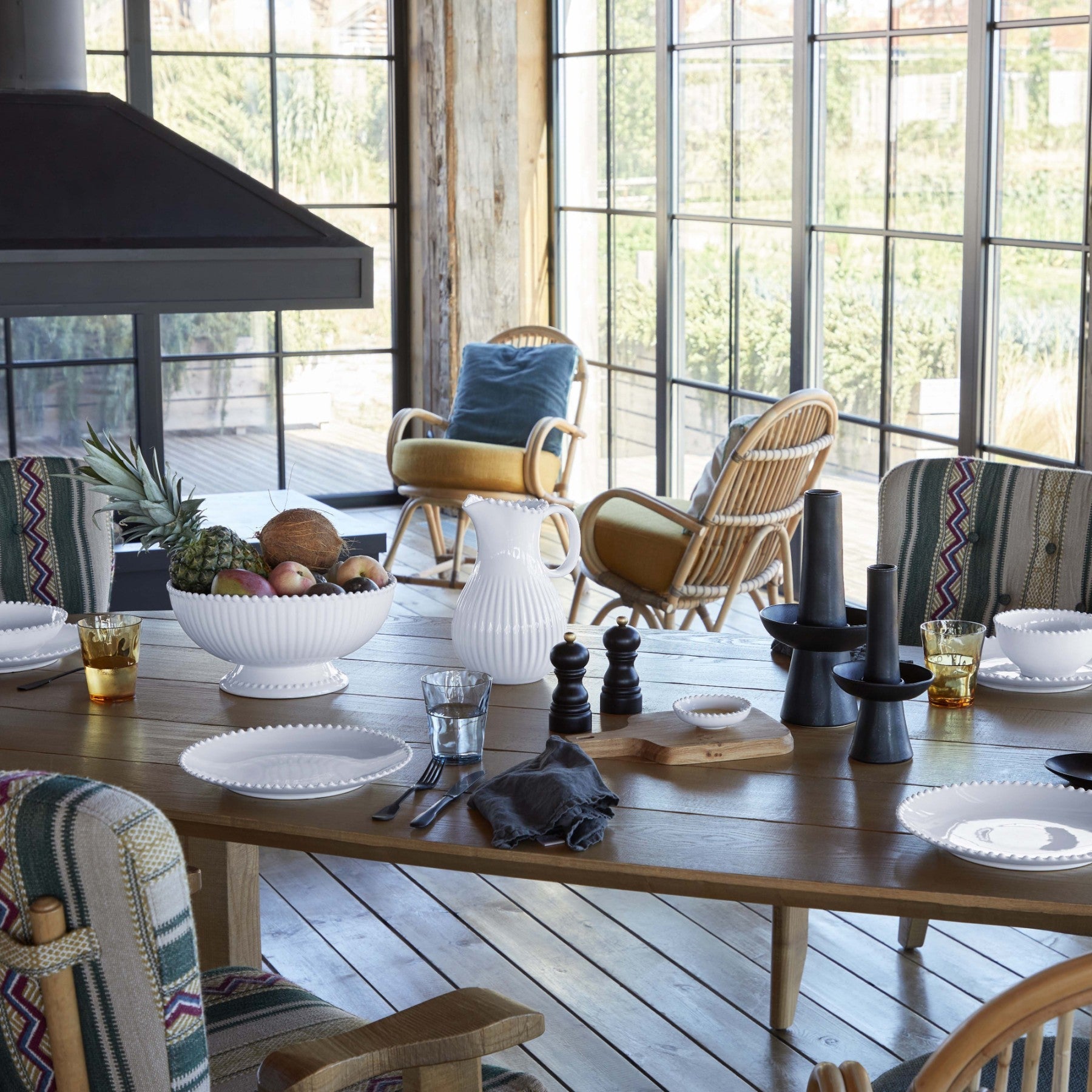 Carafe en grès fin blanc bord perlé Pearl - COSTA NOVA - La Maison MilanaisePEP271