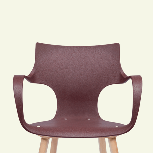 Chaise bordeaux en plastique recyclé et bois Erbi - STILFIBRA - La Maison MilanaiseSTILSS010169/STILSBM082211