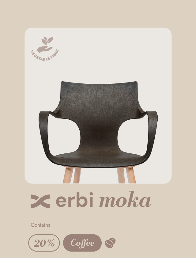 Chaise de bureau en plastique recyclé - STILFIBRA - La Maison MilanaiseCafé grainé