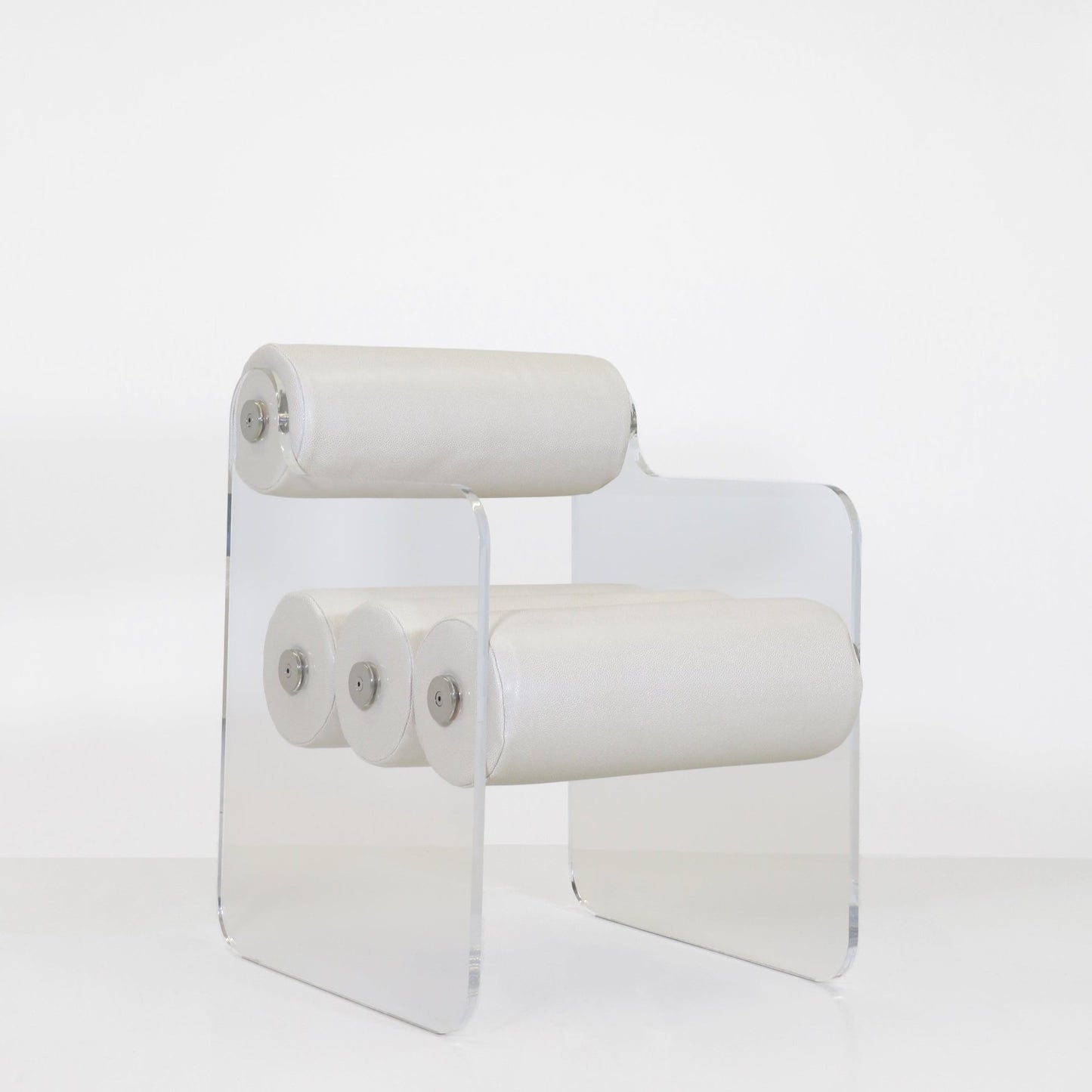 Chaise en altuglas et cuir végan MW04 - KUUMO DESIGN - La Maison MilanaiseMW04CHAISECUIR - 7Cuir blancTransparent