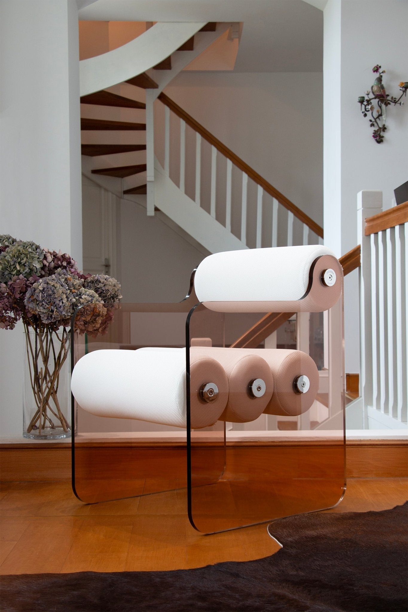 Chaise en altuglas et tissus alvéolaire 3D MW04 - KUUMO DESIGN - La Maison MilanaiseTaupeBronze