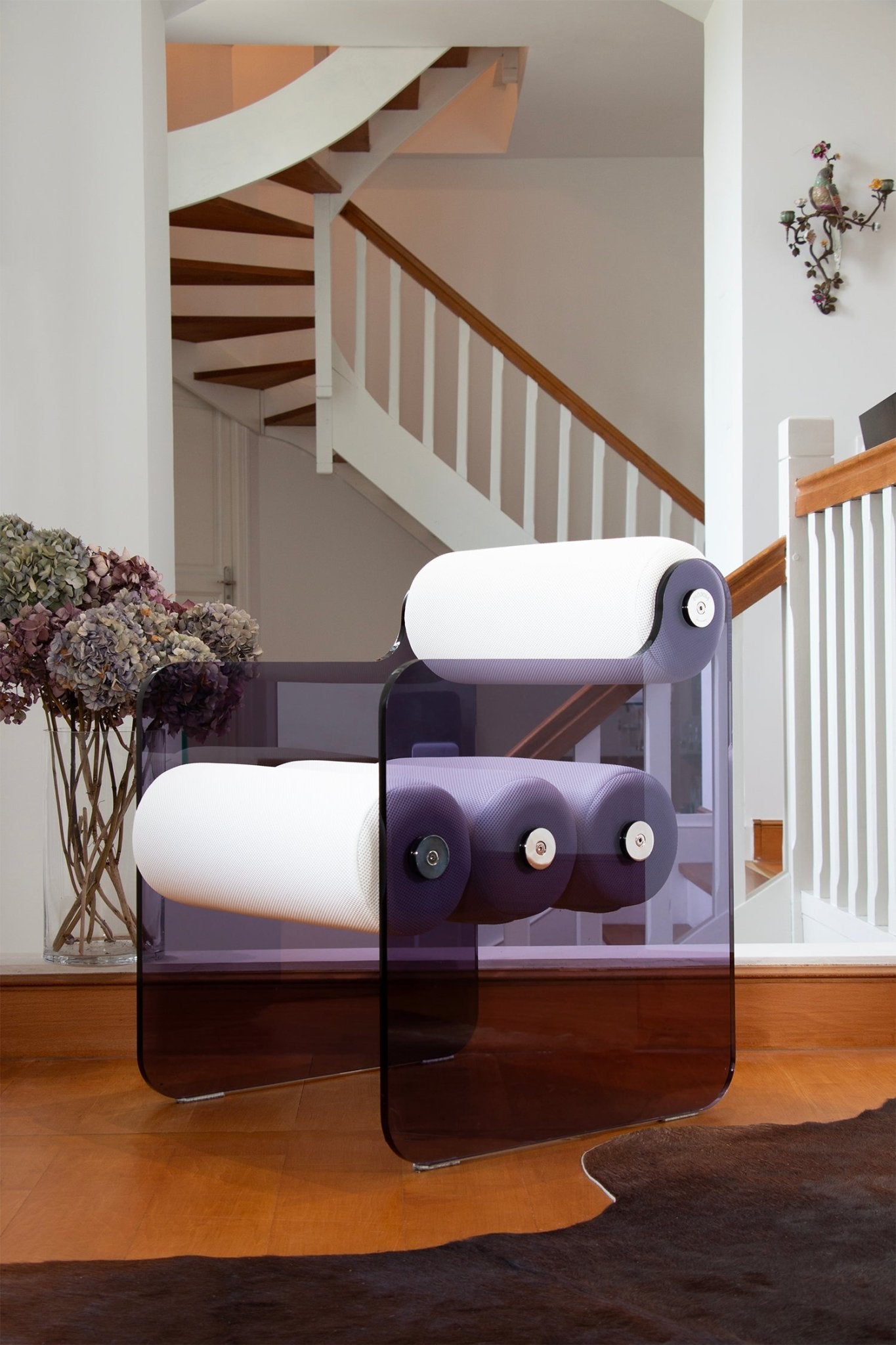 Chaise en altuglas et tissus alvéolaire 3D MW04 - KUUMO DESIGN - La Maison MilanaiseTaupeBleu Violet