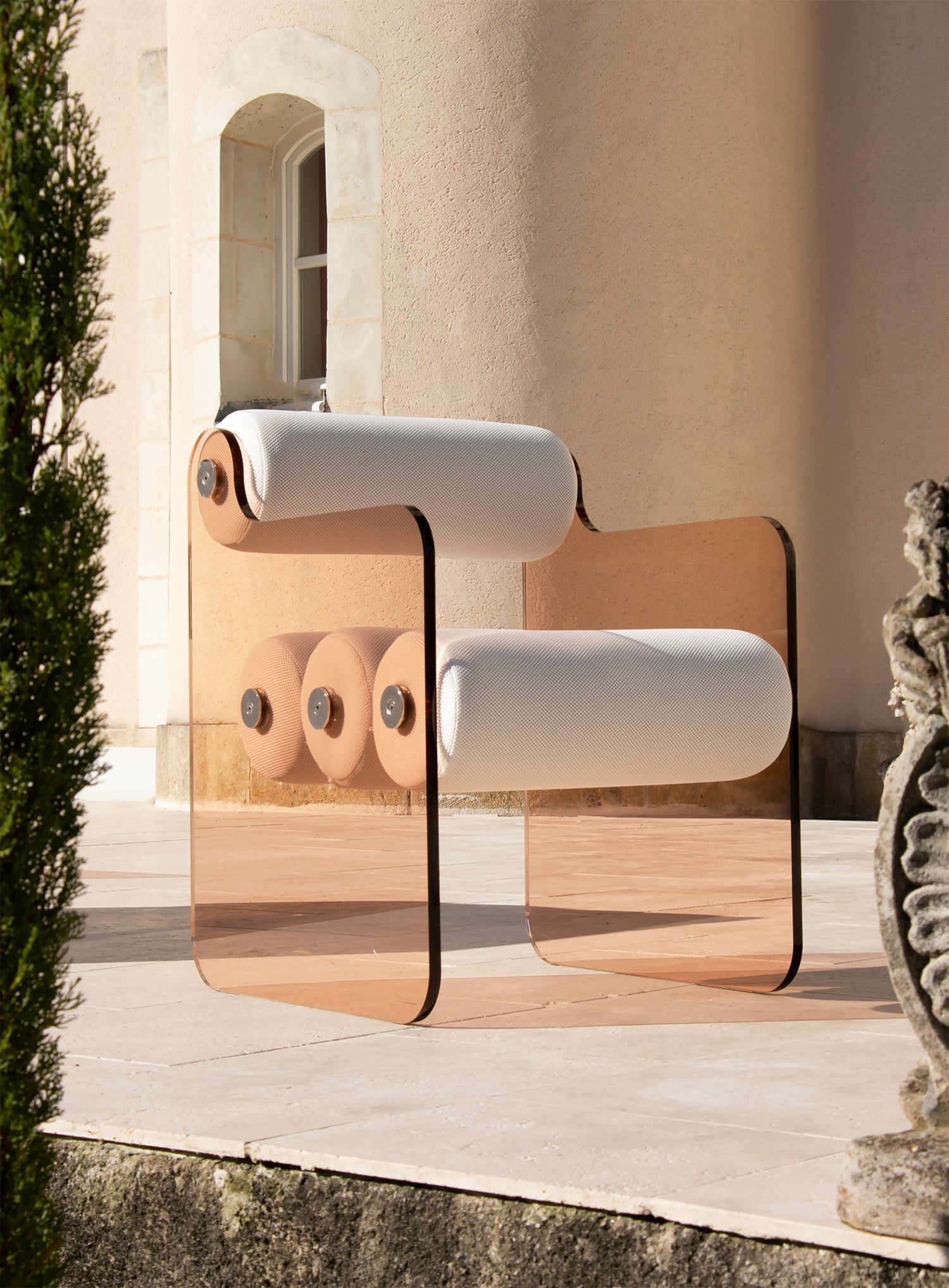 Chaise en altuglas et tissus alvéolaire 3D MW04 - KUUMO DESIGN - La Maison MilanaiseTaupeBronze