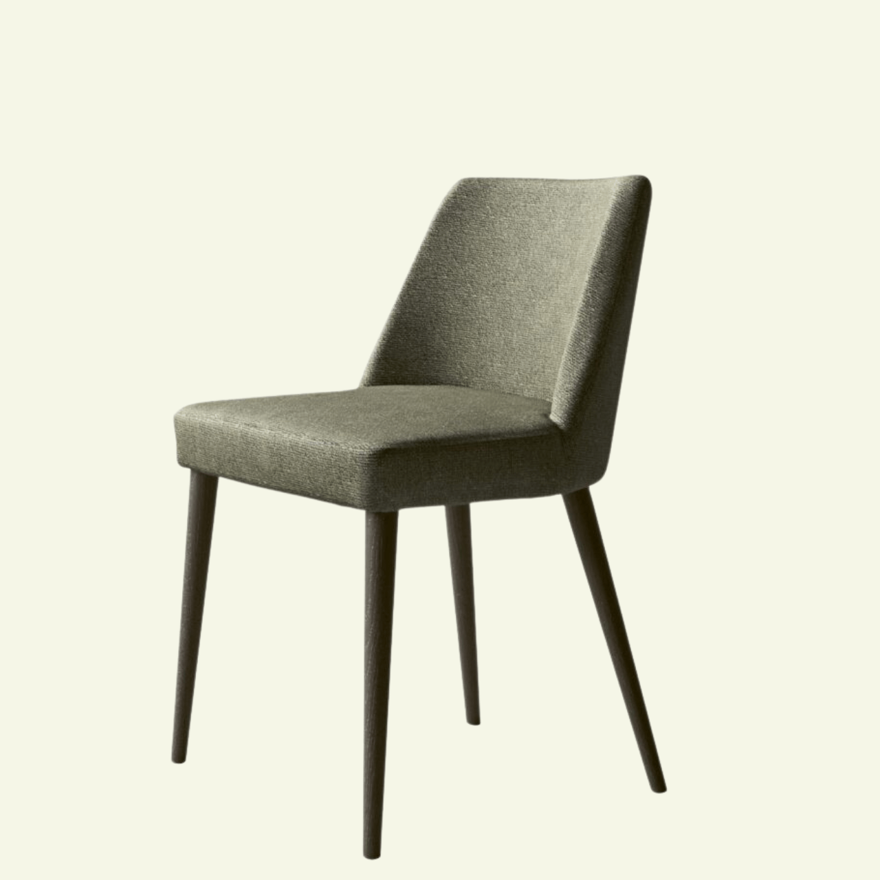 Chaise FENICE Lot de 2 – Élégance graphique et confort sur - mesure - IMPERIAL LINE - La Maison MilanaiseFENICE - 2Tissus texturé Vert & Pieds Carbone