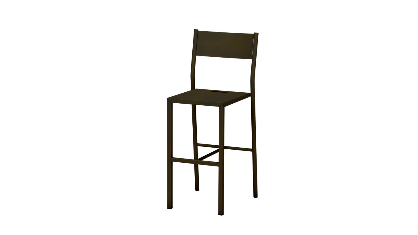 Chaise haute design en aluminium Take - MATIERE GRISE - La Maison MilanaiseCHAISETAKE - 38Brut Vernis fumé 24165cm