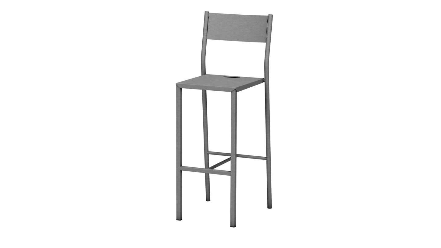 Chaise haute design en aluminium Take - MATIERE GRISE - La Maison MilanaiseBrut Vernis Brillant 02075cm