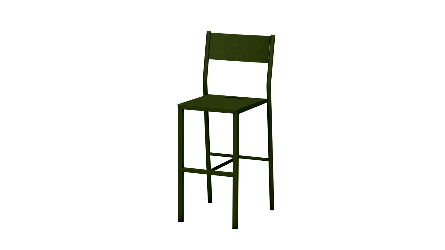 Chaise haute design en aluminium Take - MATIERE GRISE - La Maison MilanaiseCHAISETAKE - 28Kaki 12265cm