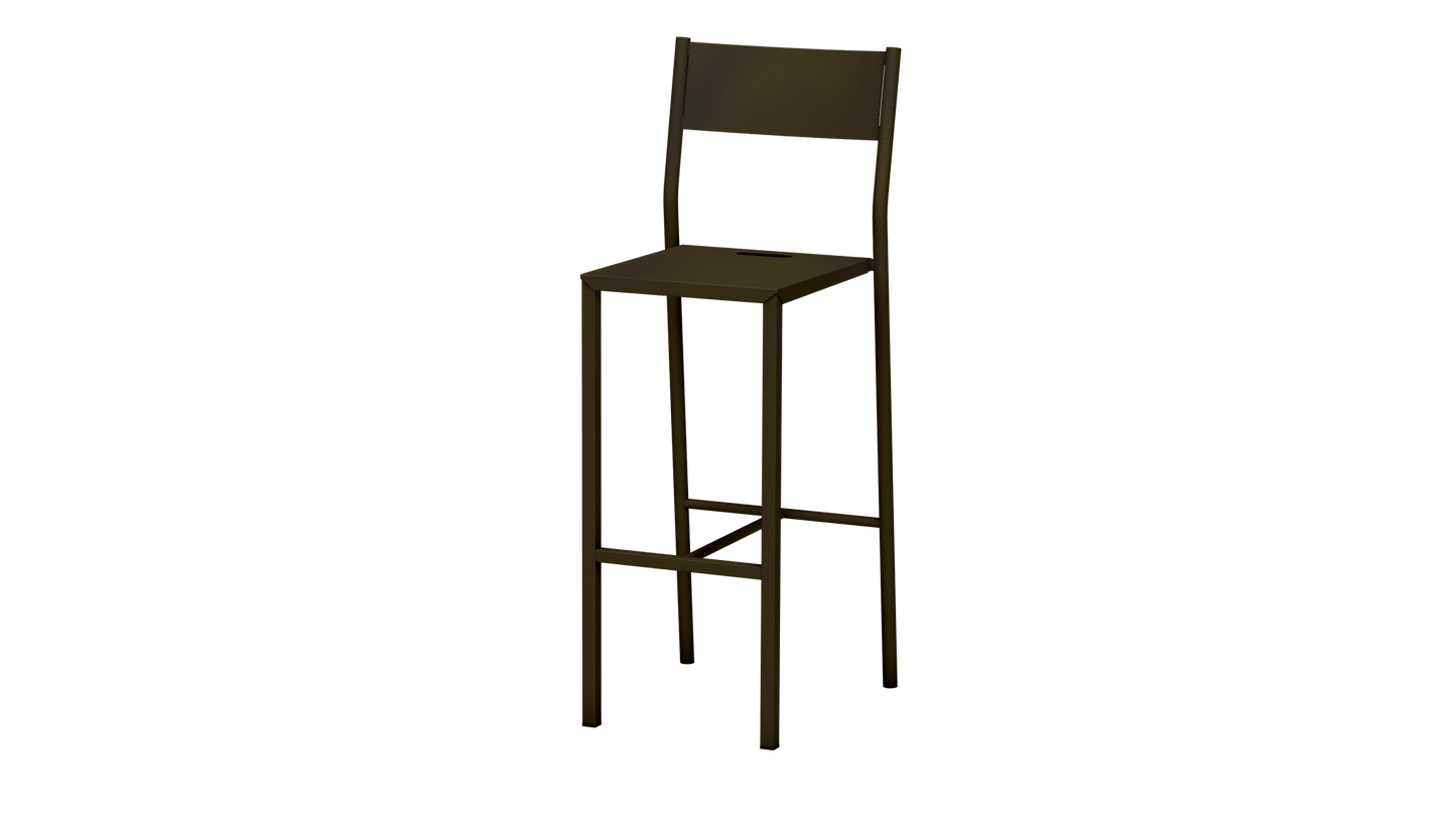 Chaise haute design en aluminium Take - MATIERE GRISE - La Maison MilanaiseBrut Vernis fumé 24175cm