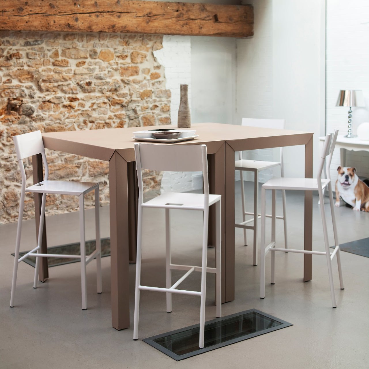Chaise haute design en aluminium Take - MATIERE GRISE - La Maison MilanaiseCHAISETAKE - 2Vermillon 01265cm