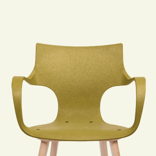 Chaise jaune en plastique recyclé et bois Erbi - STILFIBRA - La Maison MilanaiseSTILSS0101695/STILSBM082211
