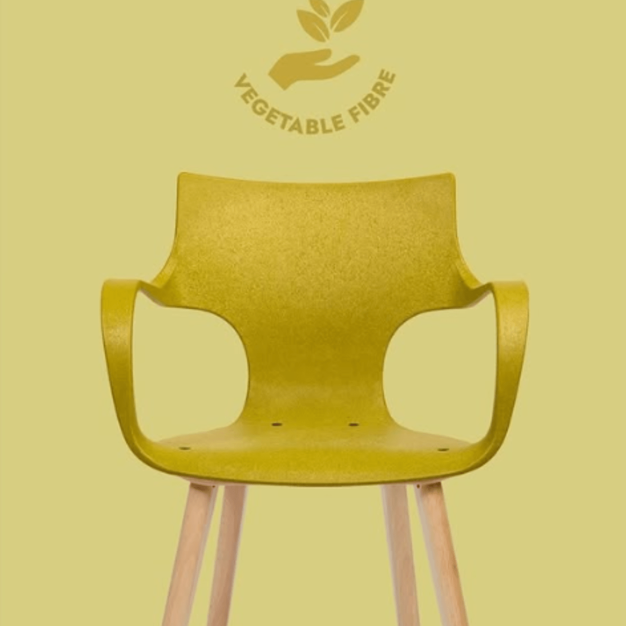 Chaise jaune en plastique recyclé et bois Erbi - STILFIBRA - La Maison MilanaiseSTILSS0101695/STILSBM082211