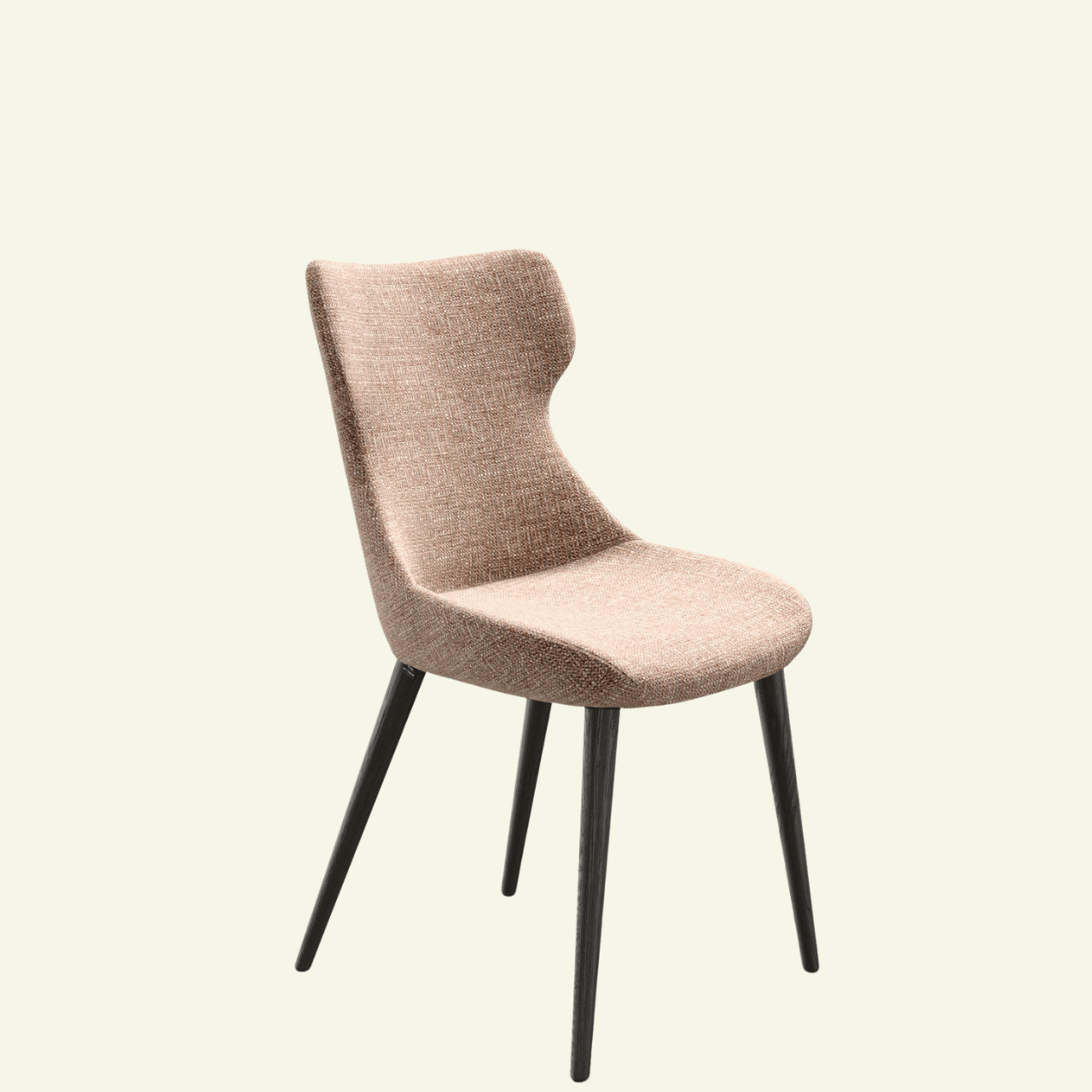 Chaise MAGBA Lot de 2 – Bois carbone & tissu rose pâle - IMPERIAL LINE - La Maison MilanaiseMAGBA