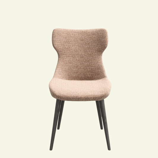 Chaise MAGBA Lot de 2 – Bois carbone & tissu rose pâle - IMPERIAL LINE - La Maison MilanaiseMAGBA