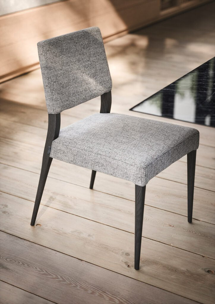 Chaise PEGGY Lot de 2 – Tissu texturé gris & structure bois carbone - IMPERIAL LINE - La Maison MilanaisePEGGY