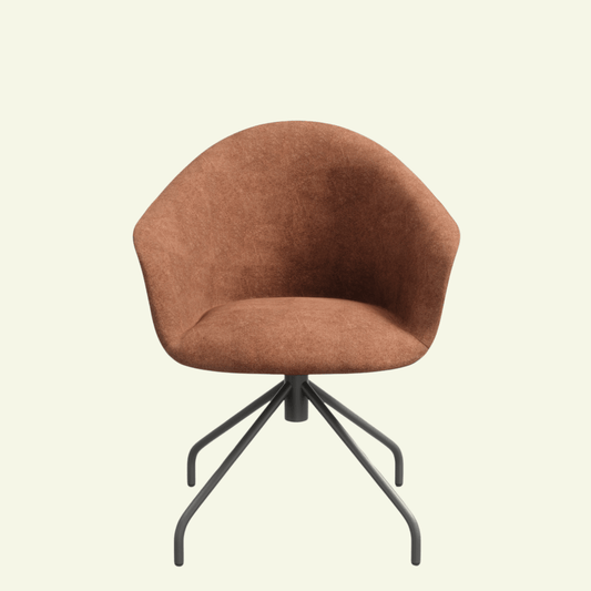 Chaise TULI – Tissu terracotta & pied pivotant en métal noir - IMPERIAL LINE - La Maison MilanaiseTULI