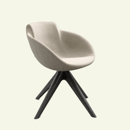 Chaise TWIST – Piètement bois & tissu uni beige - IMPERIAL LINE - La Maison MilanaiseTWIST