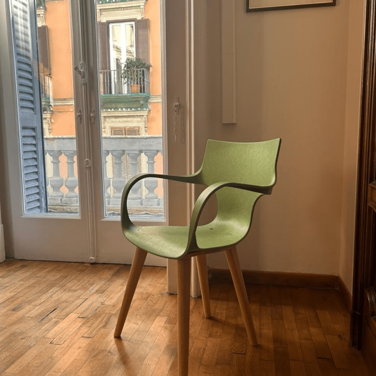Chaise verte en plastique recyclé et bois Erbi - STILFIBRA - La Maison MilanaiseSTILSS0101699/STILSBM082211