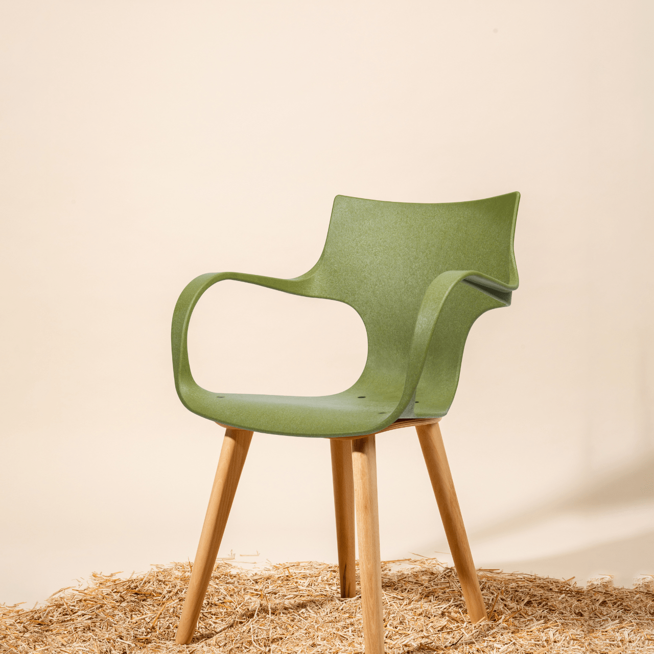 Chaise verte en plastique recyclé et bois Erbi - STILFIBRA - La Maison MilanaiseSTILSS0101699/STILSBM082211