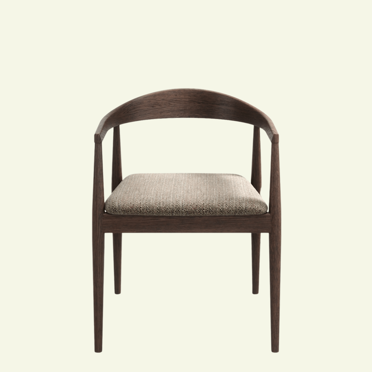 Chaise YOKO – Structure en noyer & tissu texturé beige/gris chiné - IMPERIAL LINE - La Maison MilanaiseYOKO