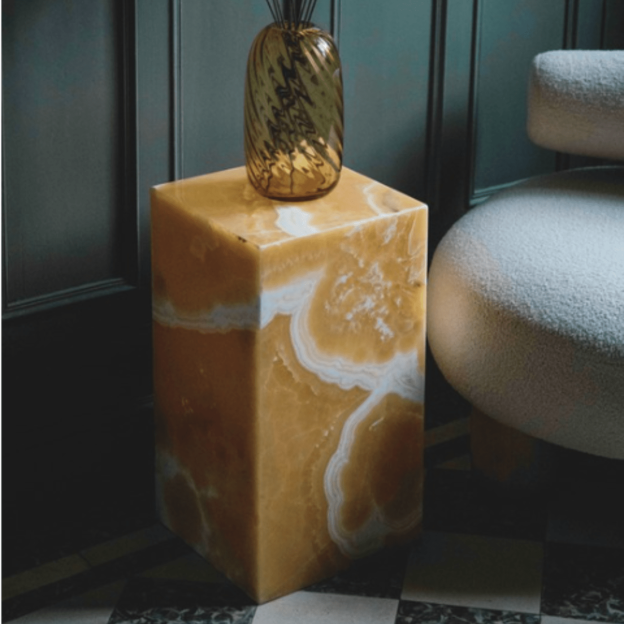 Colonne en Onyx ou travertin Agathos 55 - MANIFESTE - La Maison MilanaiseAGATHOS55ONYX - 1Travertin Rouge