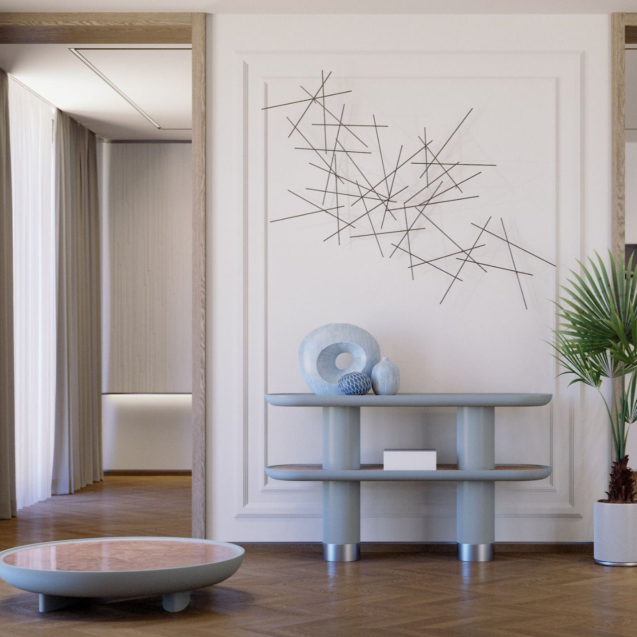 Console MINA 2 – Lignes pures et finitions nobles pour entrée sculpturale - ULTRA MOBILI - La Maison MilanaiseMN2.150