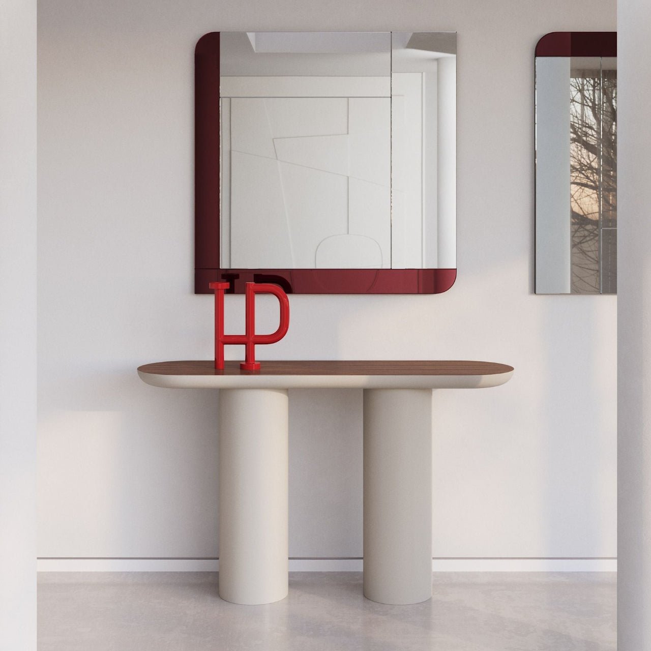 Console ovale design laqué et plateau noyer EVA - ULTRA MOBILI - La Maison MilanaiseCEV150