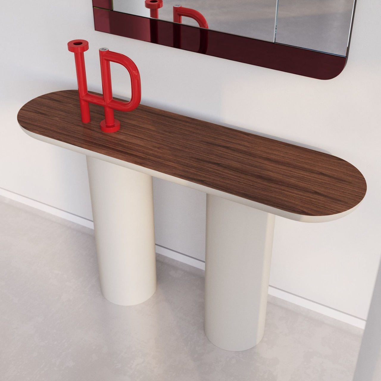 Console ovale design laqué et plateau noyer EVA - ULTRA MOBILI - La Maison MilanaiseCEV150
