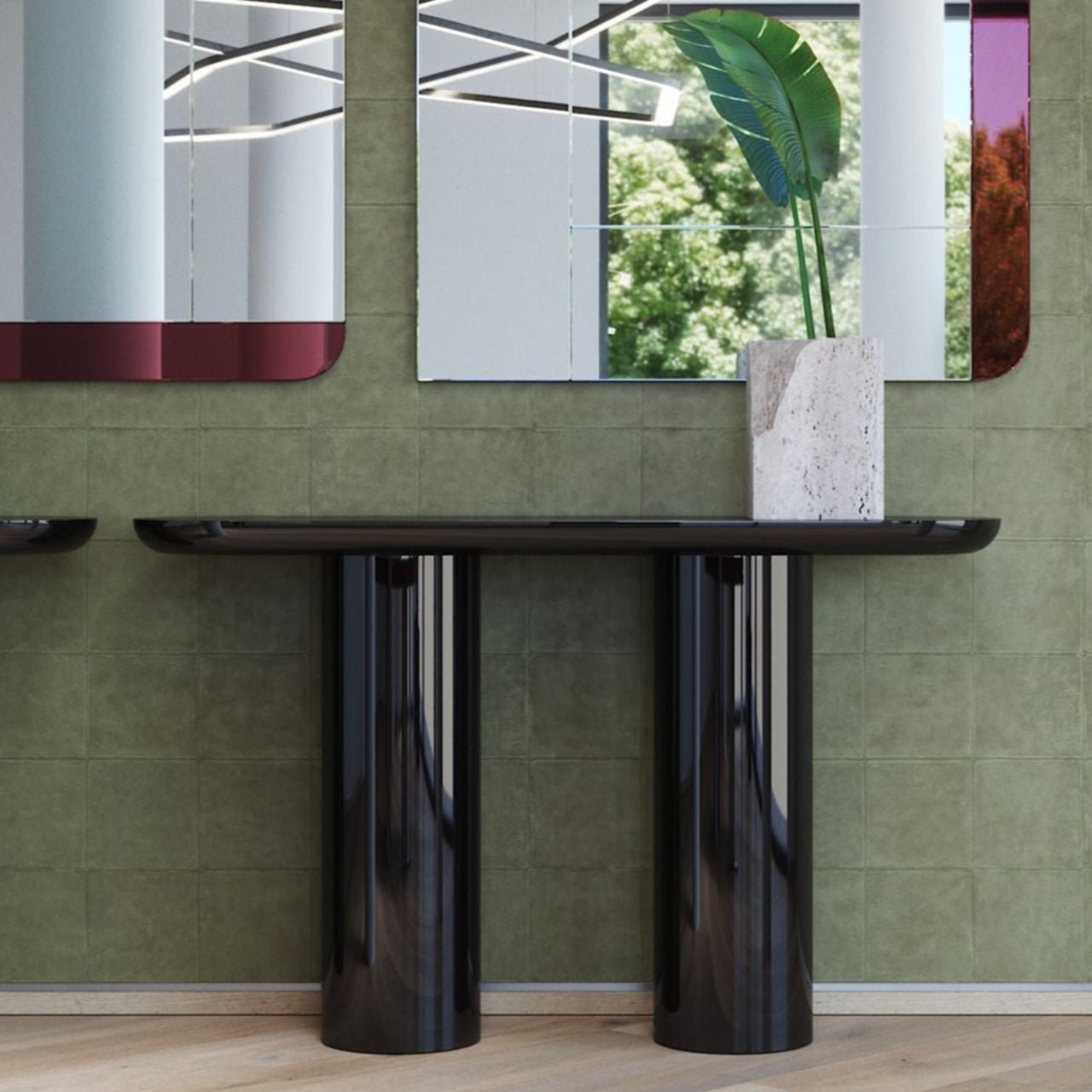 Console ovale noire glossy EVA – ULTRA MOBILI - La Maison MilanaiseCEV150B