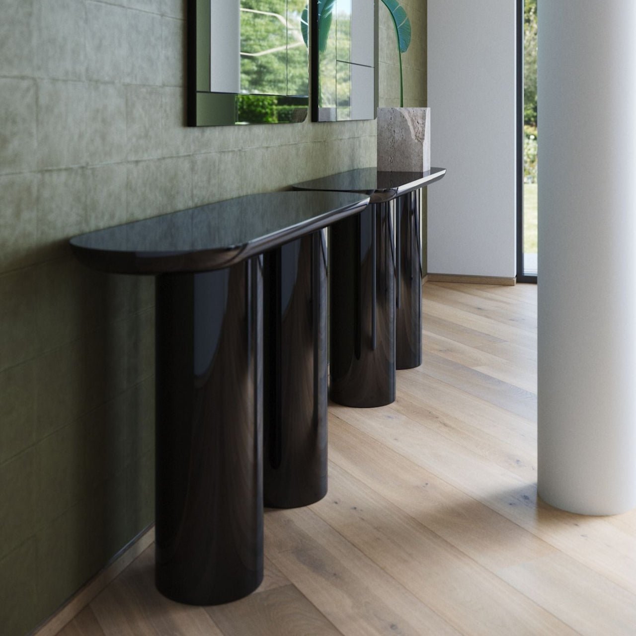 Console ovale noire glossy EVA – ULTRA MOBILI - La Maison MilanaiseCEV150B